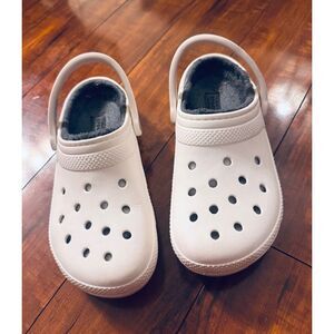 CROCS Classic Dual Comfort Unisex Gray Fleece Lined Slip on Clogs M8-W10